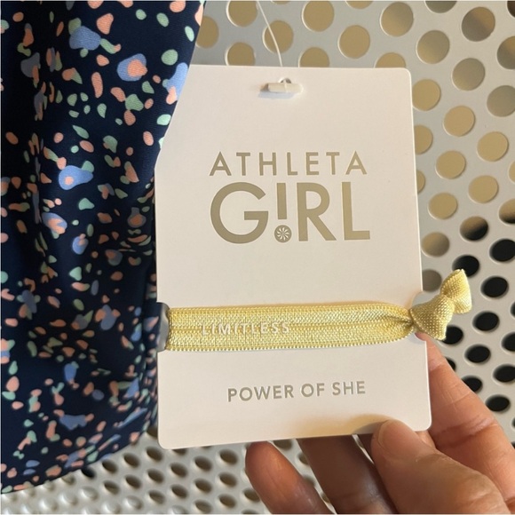 Athleta Girl Coast Cropped Tankini Size L/12 in Terrain Texriee Navy Swim NWT - Picture 4 of 9